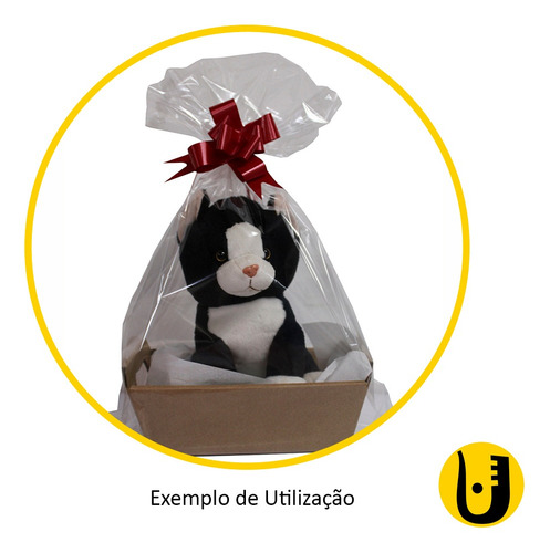 Imagem 2 de 2 de Saco Para Cesta Celofane Embalagem 45x59 Transparente Com 25