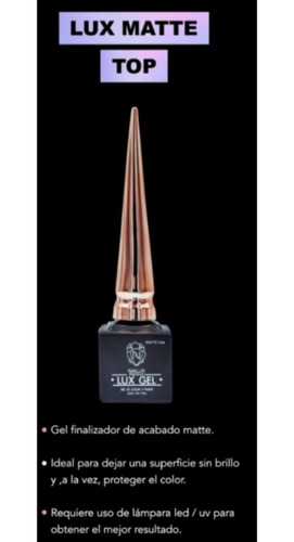  Top Mate Lux Gel  Marca - Nailux Premiun