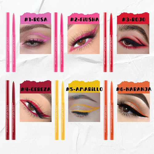 Delineador De Colores Maquillaje Larga Duración Crema
