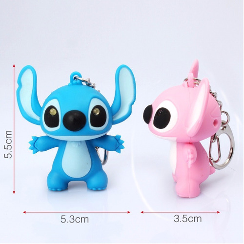 Chaveiro Stitch Figure com luz LED e som azul