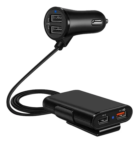 Cargador Auto USB 4 Puertos Carga Rápida