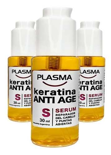 Serum Reparador De Puntas Keratina Anti Age Plasma 30ml X3u.