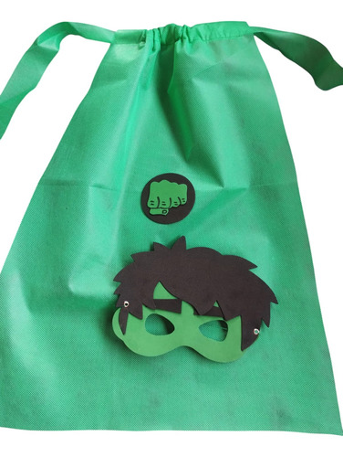 Máscara + Capa + Bolsita Golosinera Friselina Superhéroes Variado Infantil