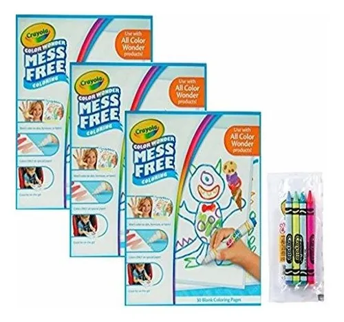 Papel Para Dibujo Color Wonder Con 90 Hojas Y 4 Crayones.