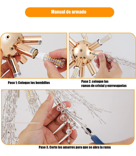 Lampara De Techo De Vidrio Cristal Modelo Gold Vintage Alb