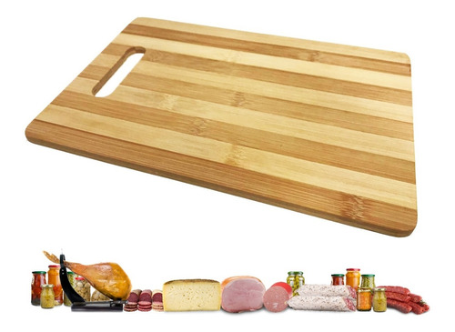 Tabla De Picar Cortar Madera Bambú Cocina 18x28 Cm Silmar