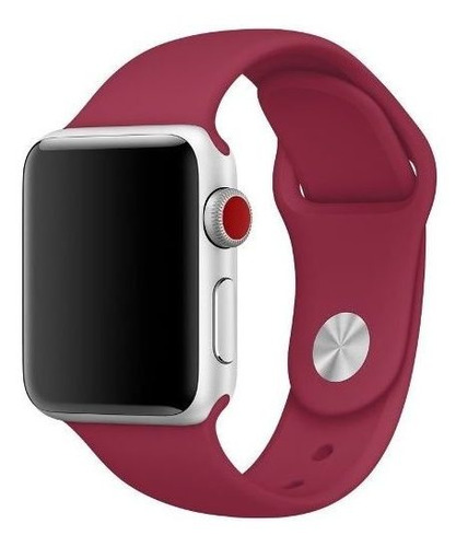 Pulseira De Silicone Sport P/ Apple Watch 38/40mm - Rose Red