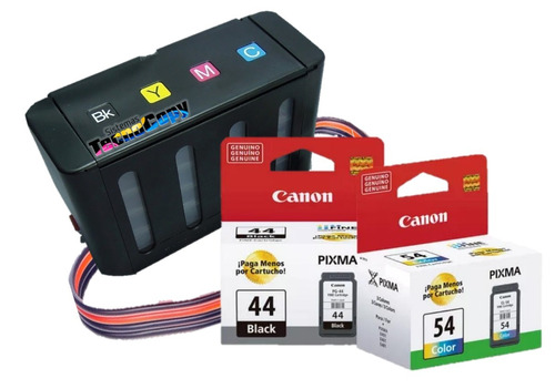 Cartucho Canon 44 Y 54 + Kit Completo Sistema Black Premium 