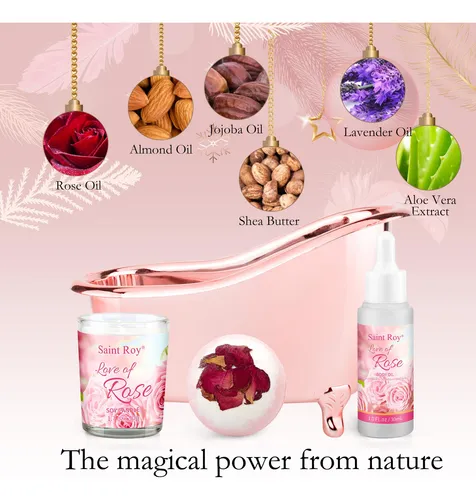 Set De Baño Saint Roy Mother Gift Para Mujer Con Aroma A Ros