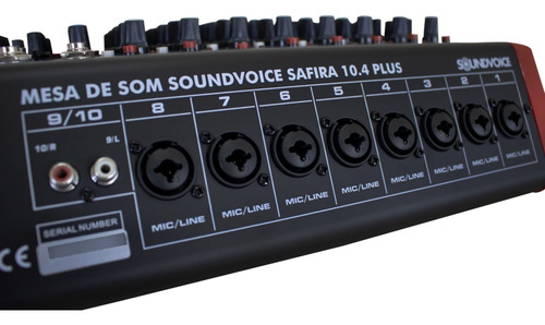 Mesa De Som 10 Canais Soundvoice Ms-10.4 Safira Plus