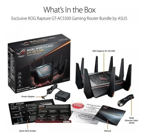 Roteador Asus Rt-ac5300 Rog Rapture 4x4 Republic Of Games