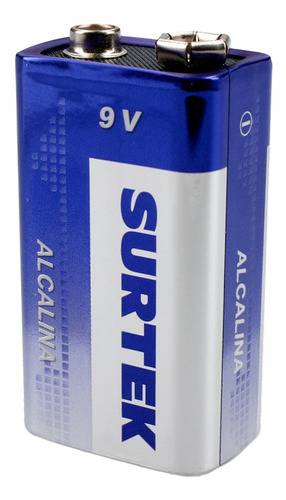 Pila Bateria Alcalina 9 Volts 480 Mah Cuadrada Surtek