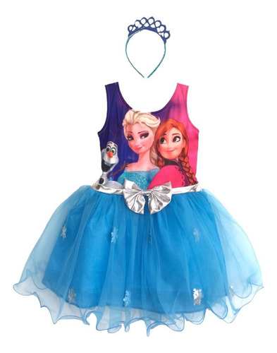 Vestido Disfraz Ana Y Elsa Frozen Bonito Para Fiesta Cumpleaños Bebe Niña Personajes Animados Navidad