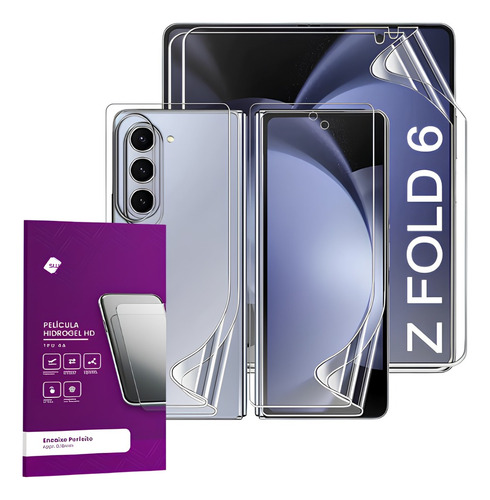 Kit 3 Pelicula Fosca Hydrogel Anti Impacto Galaxy Z Fold 6