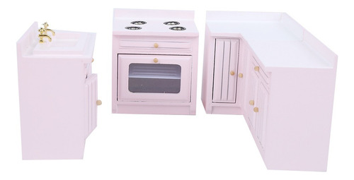 Mini Cocina De Madera For Niños 1:12 Dollhouse Integral