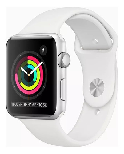 Apple Watch Series 3 Caja Plateado De 42 Mm Correa Blanca.