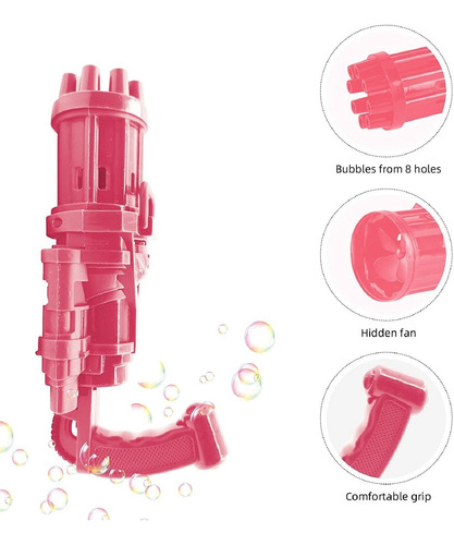 Imagen 5 de 7 de Burbujero Electrico Gattling Color Rosa Últimas Ltf Shop