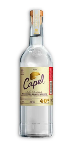 Capel Pisco Doble Destilado Reservado Transparente 40° 700ml