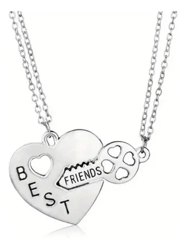 Cadena Collar De Corazón Best Friends Mejores Amigos Amigas