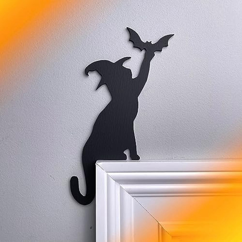 Cubrepuertas Con Forma De Gato Brujo Con Alas De Murciélago,