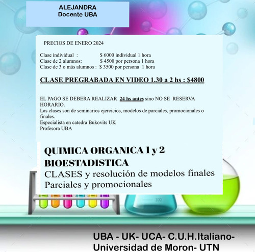 Profesor Quimica Organica I Y Ii; Quimica, Univ Y Secund 