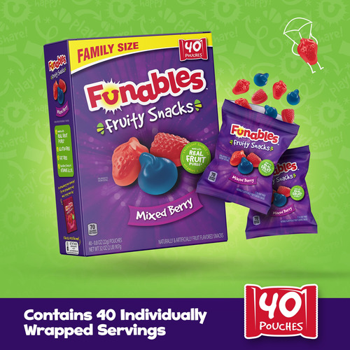 Funables Fruity Snacks Mixed Berry Fruit Snacks, 40 Pz