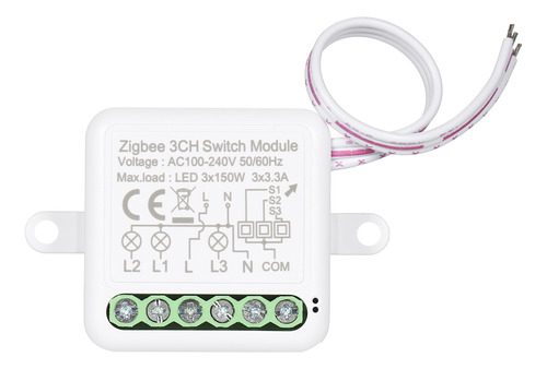 Soporte De Módulo De Relé Zigbee Mini Smart Switch De 3 Cana