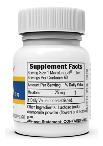 Suplemento De Melatonina De Fuente Superior, 25 Mg, Sublingu
