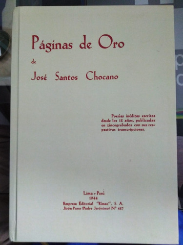 José Santos Chocano - Páginas De Oro