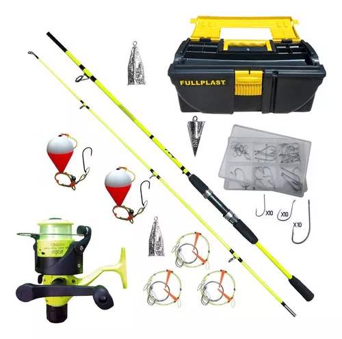 Combo De Pesca Variada Kit Caña 2.40mt + Reel + Accesorios