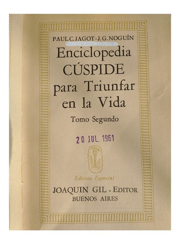 Enciclopedia Cuspide Para Triunfar En La Vida 1-2; P. Jagot (Usado)