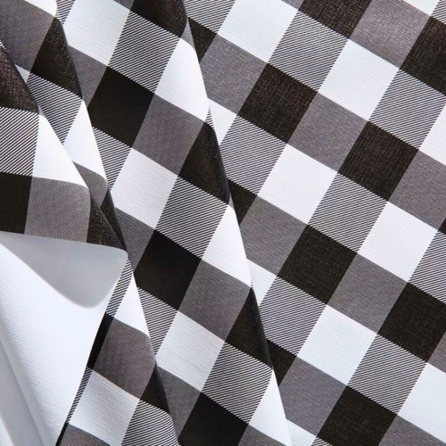 Toalha De Mesa Plástica Redonda 1,35m Estampada Térmico Cor Estampado Xadrez Preto