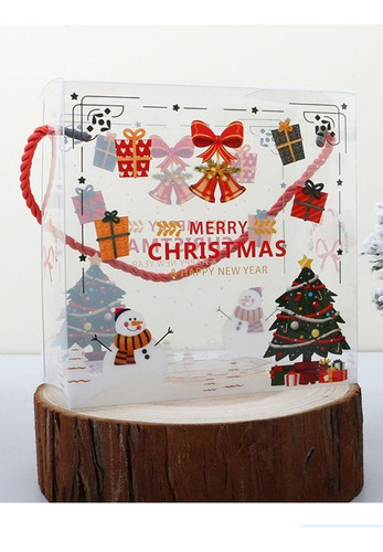 Caja Navidad. Caja Acetato Empaque Pack 12 Unds (7x14)