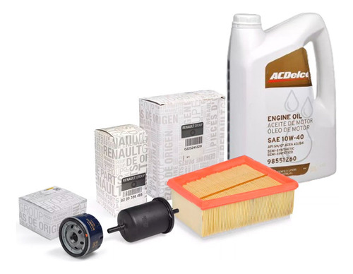 Kit Filtros + Aceite Acdelco 10w40 Renault Kangoo K4m 1.6 16