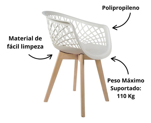 Set Mesa Sala Jantar Reforçada 4 Cadeiras Web Modernas