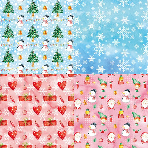 Set 12 Papeles Navidad Feliz Scrapbooking , Tarjetas , Bujo