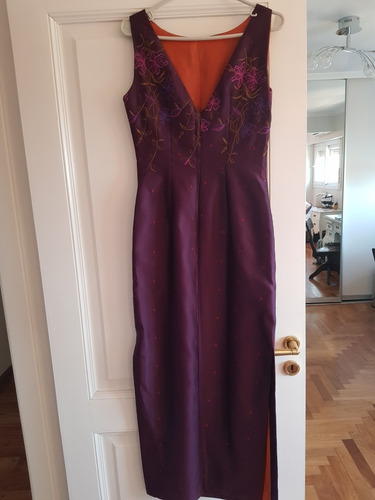 Hermoso Vestido Fiesta Raso Bordado