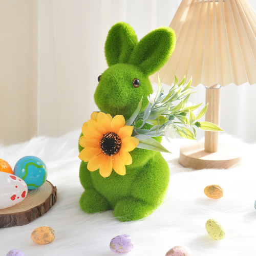 Adorno De Conejo De Pascua Artificial Con Forma De Conejito