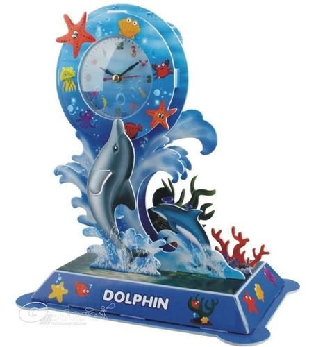 Rompecabezas 3d Delfines C/ Reloj Alarma Decorativo Bonito !