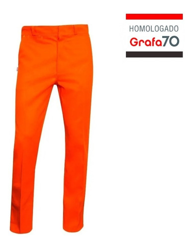 Imagen 1 de 4 de Pantalón De Trabajo Naranja Grafa 70 Homologado - No Ombu