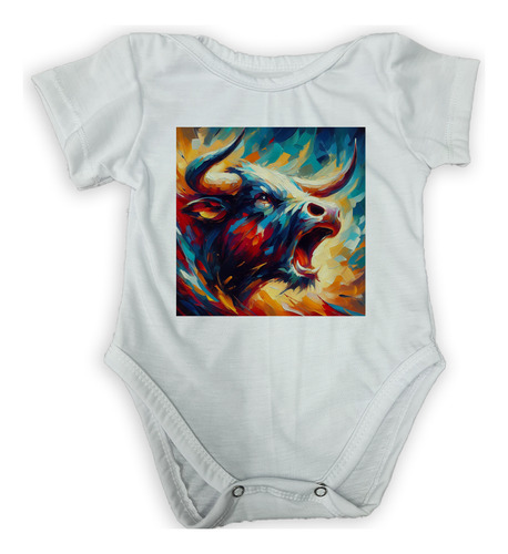 Body Bebe Toro Rugido Cuernos Color Expresion M2