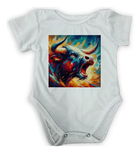 Body Bebe Toro Rugido Cuernos Color Expresion M2