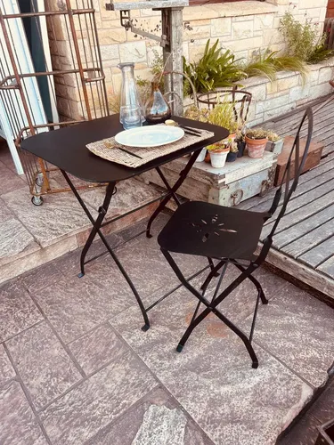 comprar Juego De Jardín Chapa Plegables: Mesa + 2 Sillas