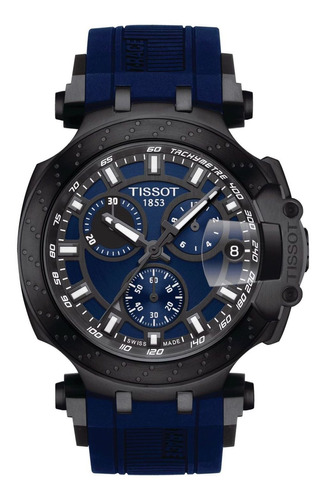 Relógio masculino de silicone azul Tissot T-race Chrono