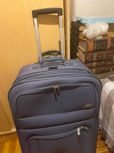 Valija Samsonite De Tela Reforzada Grande Color Celeste Azul