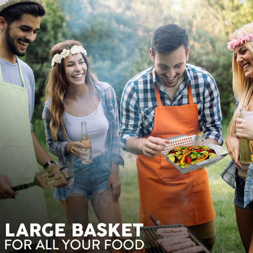 Cesta Para Parrilla Para Asar Verduras, Cesta De Acero Inox