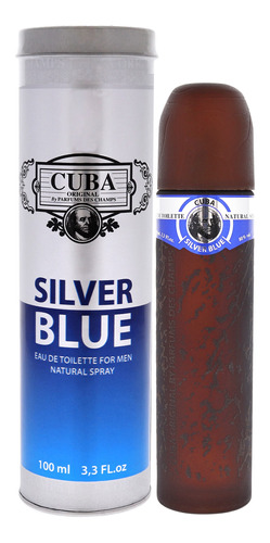 Cuba Silver Blue De Cuba Para Hombre, Spray Edt De 3.3 Onzas