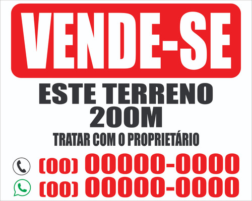 Placa Vende-se Casa, Terreno Ou Aluga-se 40x50cm