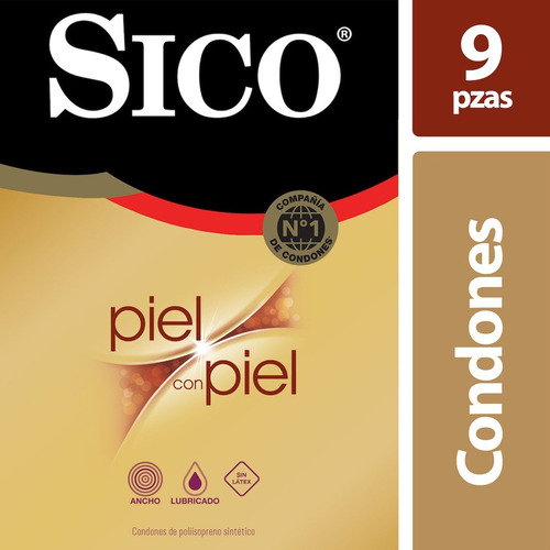 Caja de condones Sico piel con piel sin latex x9 unidades