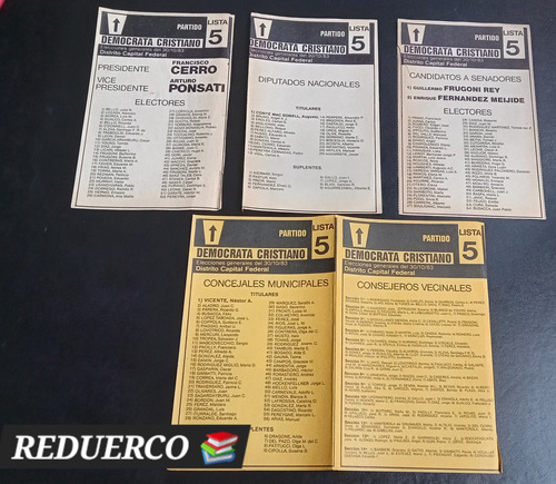 Boleta Electoral 1983 P. Demócrata Cristiano Cerro Ponsati (Usado)
